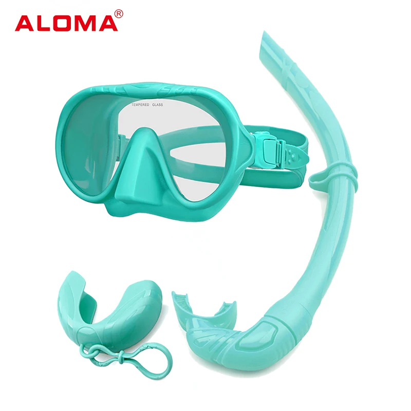 Custom Aloma Anti-Fog Professional Snorkel Set divng gear snorkeling equipment Freediving frameless dive mask