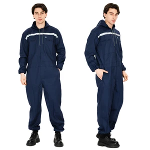 Wholesale Custom Long Sleeve Overalls Uniform Working Coveralls Car Repair Clothes Mechanic Work Jumpsuit with Pockets