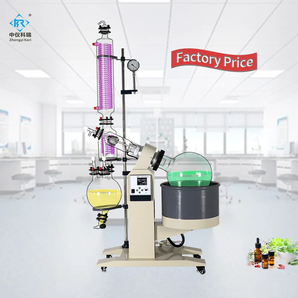 Pilot Scale Lab Rotovap Roto Vape 20L Industrial Rotary Evaporator Kit with Electric Motor Price Competitive Distillation System