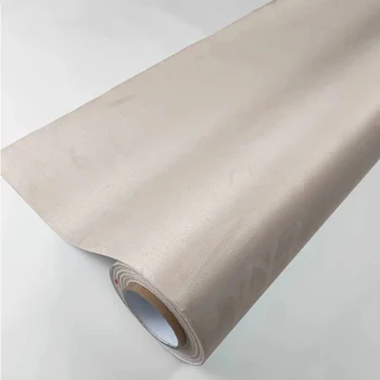 New Premium  1.52*15M  car interior microfiber suede film for car wrap Beige self-adhesive suede fabric  vinyl wrap