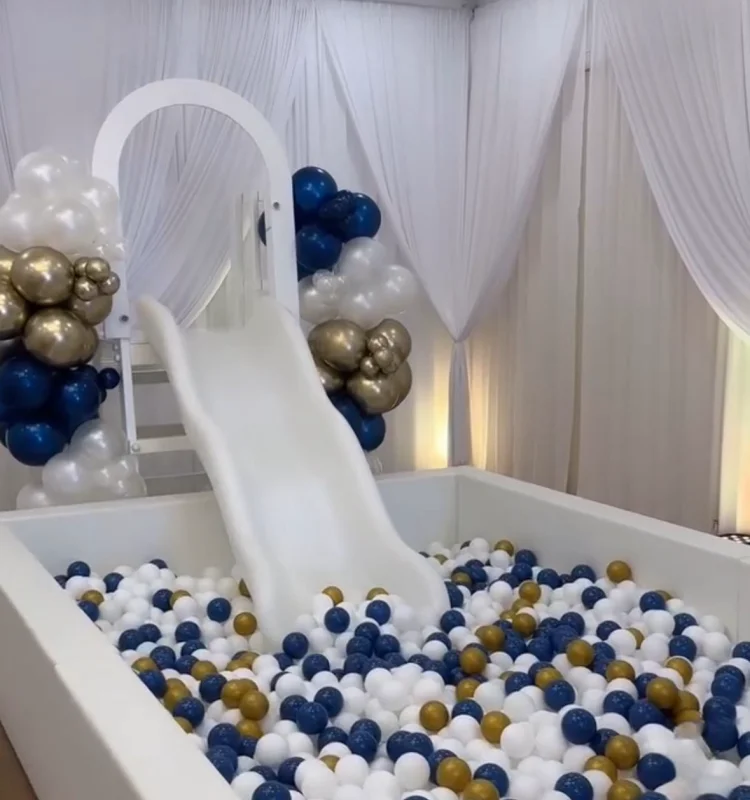 White Slide White Ball Pit Hire White Jumping Castle With Slide