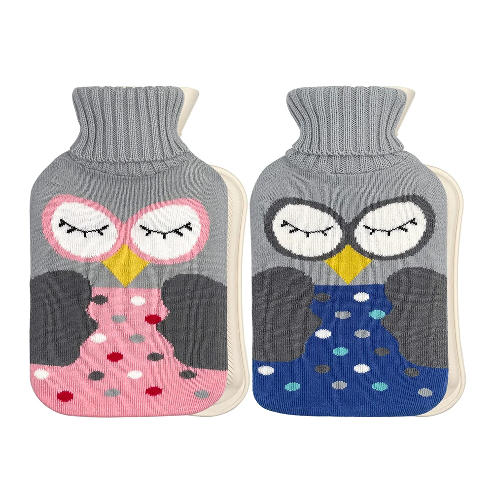 classic hot and cold compress hot water bottle bag rubber 2000ml knitted cover for cramps