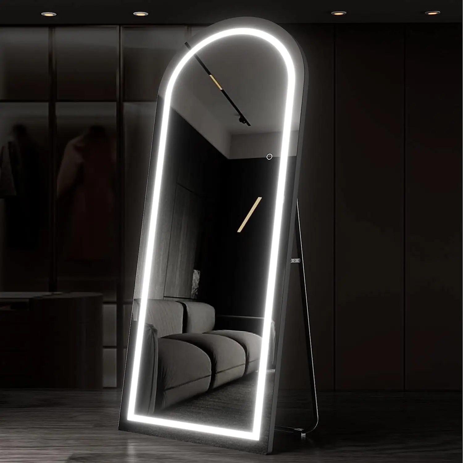 Custom Home Decor Floor Full Length Salon Smart Touch Sensor Led 