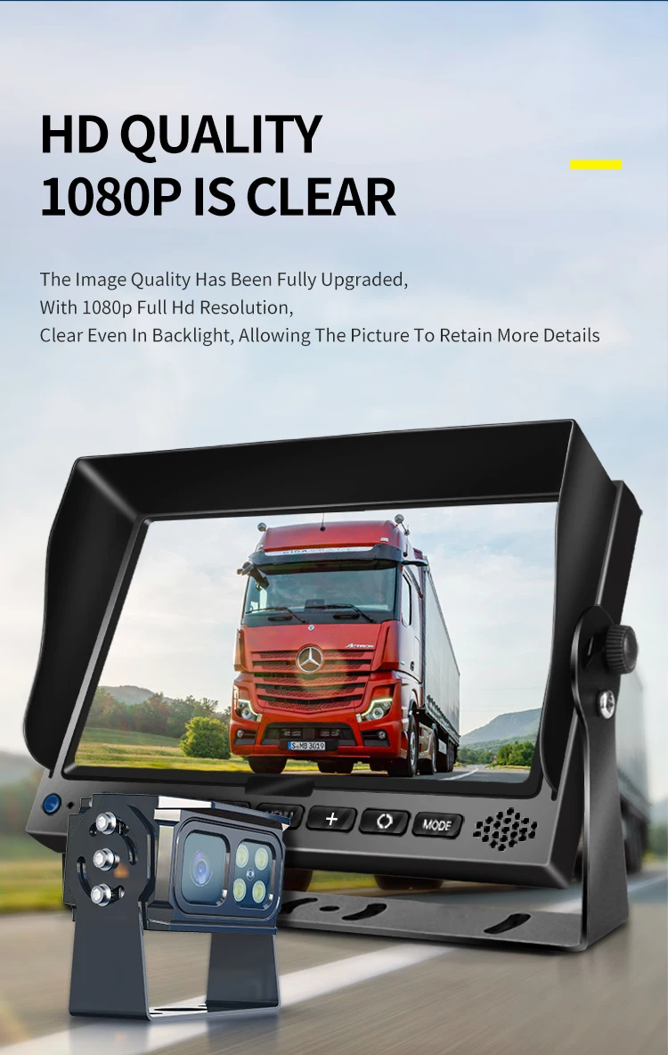 4 LED Lorry Vans Truck Bus HD Reversing Front Rear View 1080P Reverse Cameras Trucks 