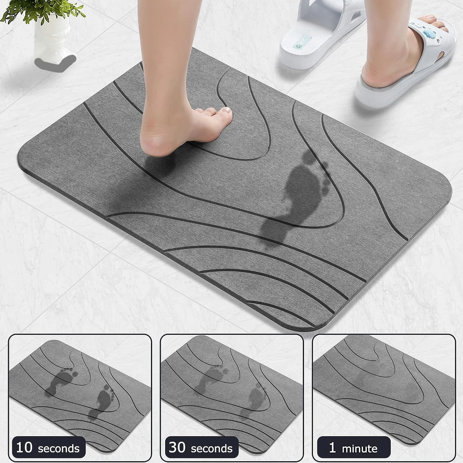 Stone Earth Bath Mat Non-Slip Diatom Shower Mat for Bathroom Quick Drying Super Absorbent Bath Stone Mat supplier