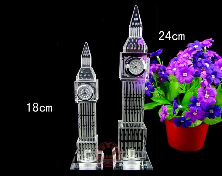 Hot Sale Professional Souvenir Gift London Big Ben Crystal Glass Model