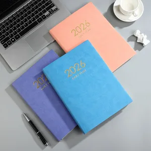 2026 A4 Size PU Leather Daily Agenda Notebook Thick Paper for Professional and Personal Planning