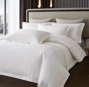 Hotel Luxury Stripe Duvet Cover Set 100% Cotton 300tc Eco-Friendly Organic Modern Style Customizable All-Season Breathable