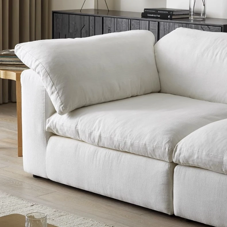 Modern Cloud Couch Comfortable Feather Filling White Modular Corner ...