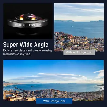 NEEWER 8mm HD Fisheye Lens Phone 220 Wide Angle for 17mm Lens Threaded Backplane Fisheye Lens for Iphone- LS-29 detail image