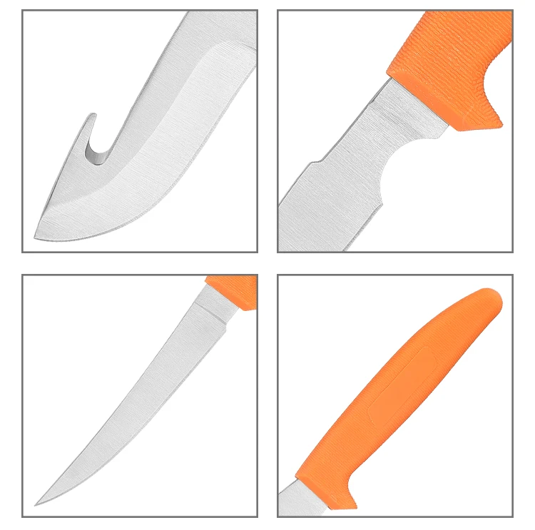 Stainless Steel Hunting Knife Kit,5 Pieces Compact Skinning Knives For