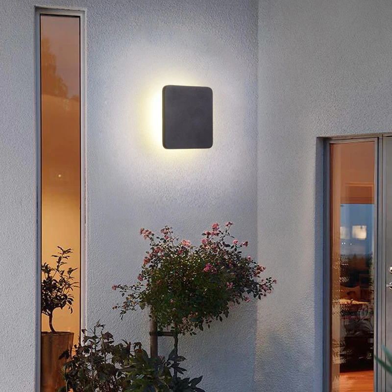Modern Design External Wall Lights 8W Round Light Ra>80 Flicker-free Square Back Light AC85-265V
