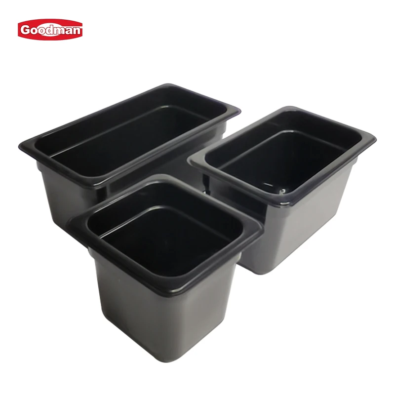 1/3 Size 2 1/2 Deep GN Food Pan, Polypropylene, Black