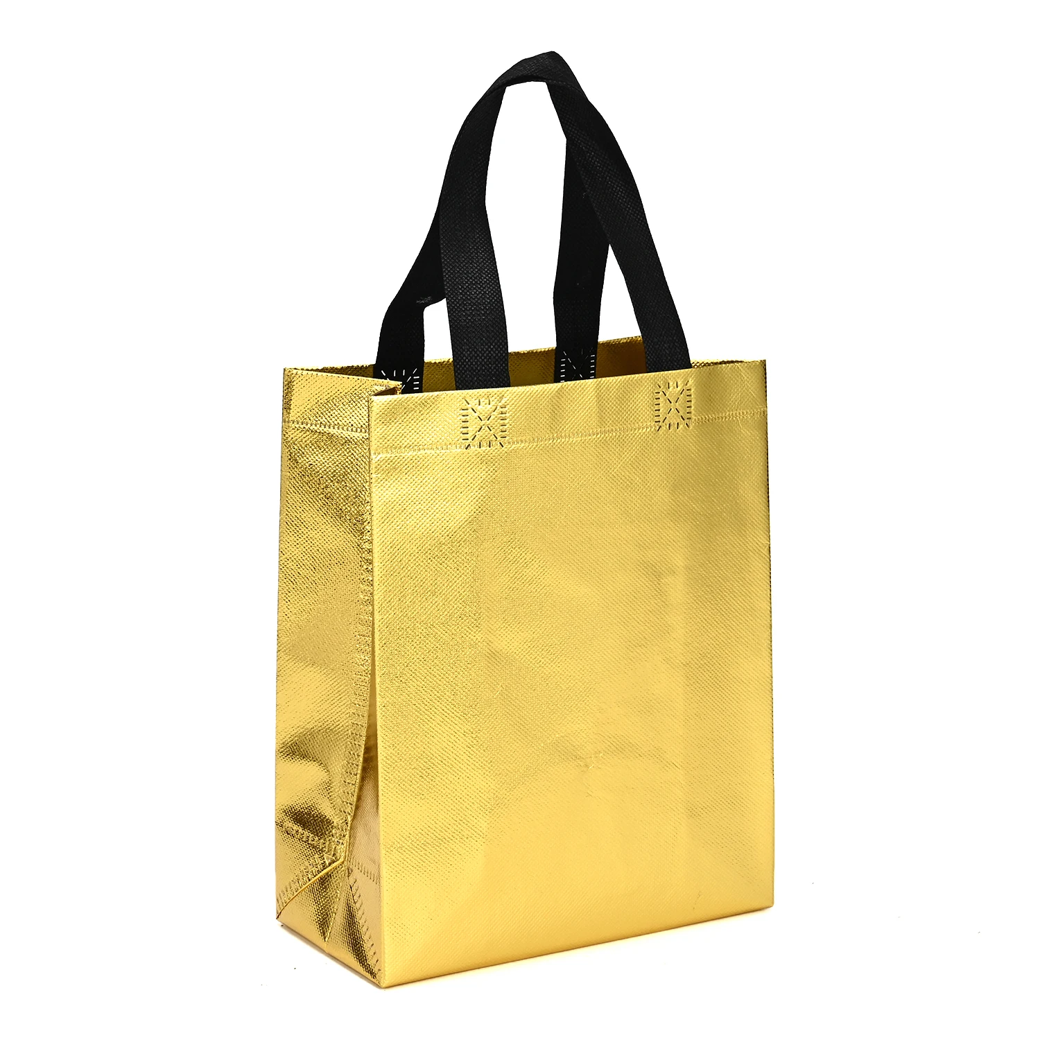 Custom Carry Laminated LOGO Fabric Bag Non Woven Tote Bag Reusable Shopping Laser Metallic PP Shiny Bags supplier