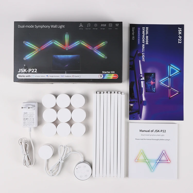 JSK-P22 Smart Wall Light - RGB Changeable LED Decor for Gaming