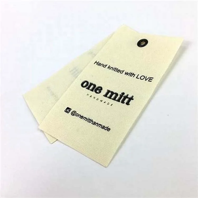 Ecofriendly Custom Canvas Cotton Fabric Hangtags Swing Hang Tag