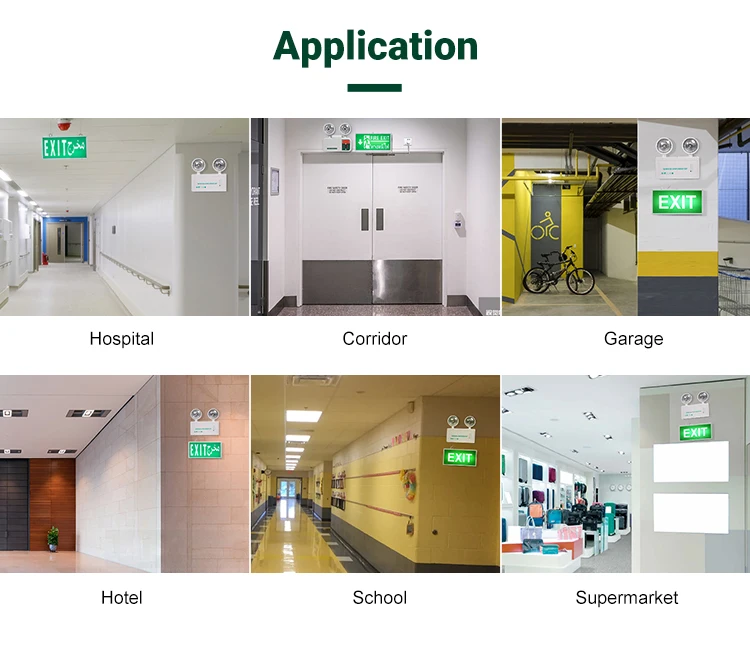 Customized Pattern SMD 2835 3W Wall Mounted Rechargeable Led Fire Led Emergency Exit Light