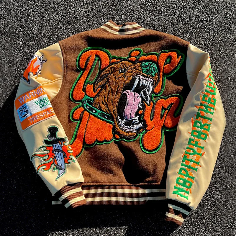 Custom OEM&ODM Vintage School College Men's Jackets Coat Wool Letterman Plus size crop Varsity Jacket Man_voghion.com