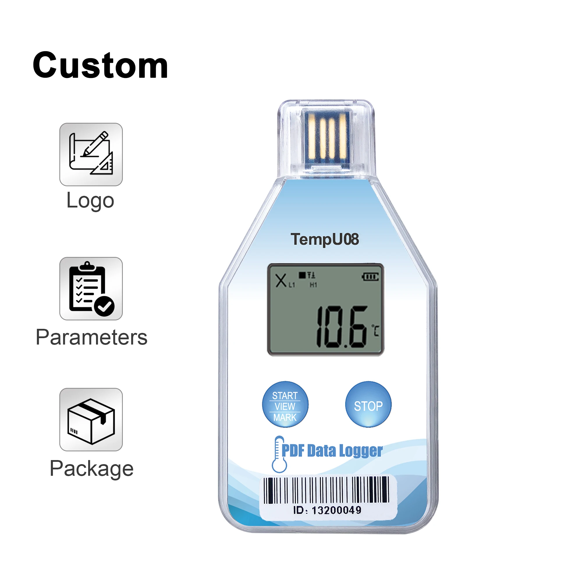 Universal Monitoring Device PDF Thermometer High Accuracy Temp Record USB Temperature Data Logger