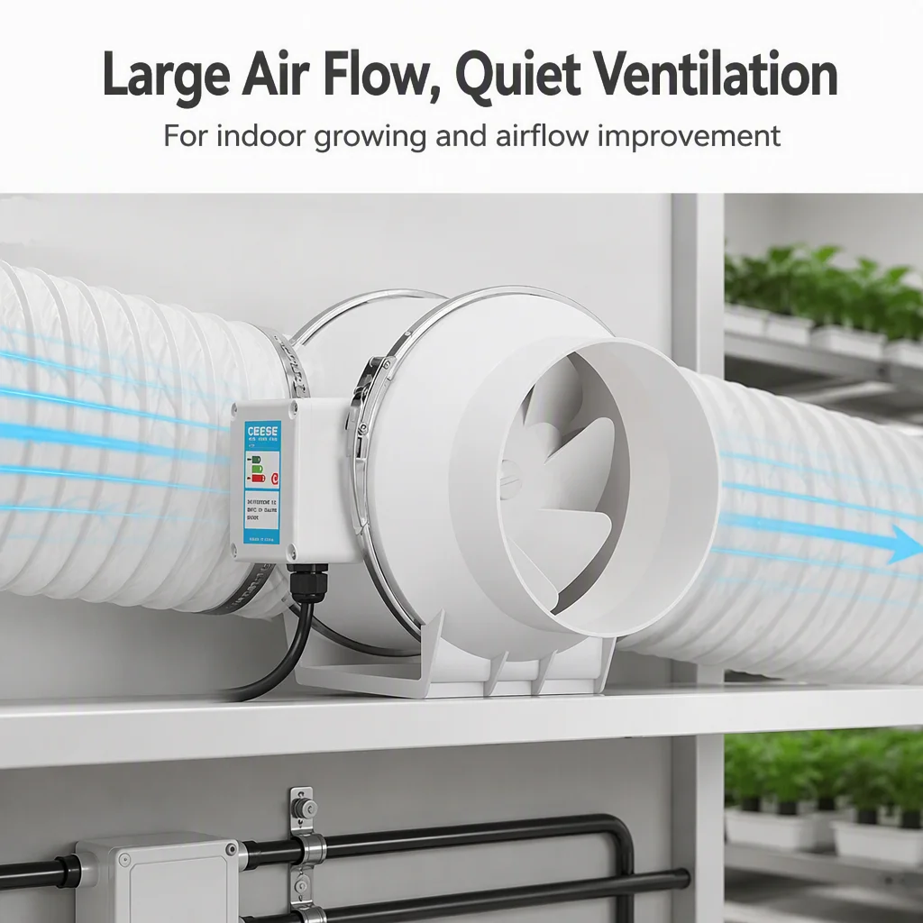Inline Duct Fan, 200mm, 240V, Plastic - detail 2