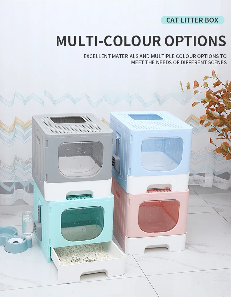 Foldable Collapsible Fullyenclosed Plastic Cat Toilet Good Privacy