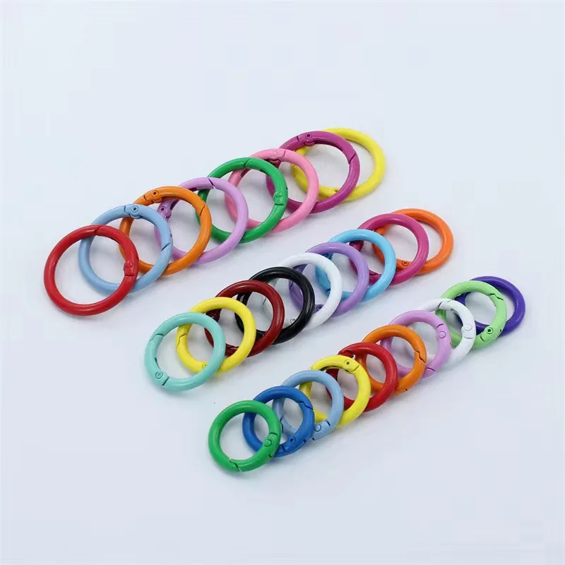 Handmade DIY Circle Snap Clip Hook O Ring Spring Gate Clasp Buckle Round Spring Carabiner for Keychain Handbag