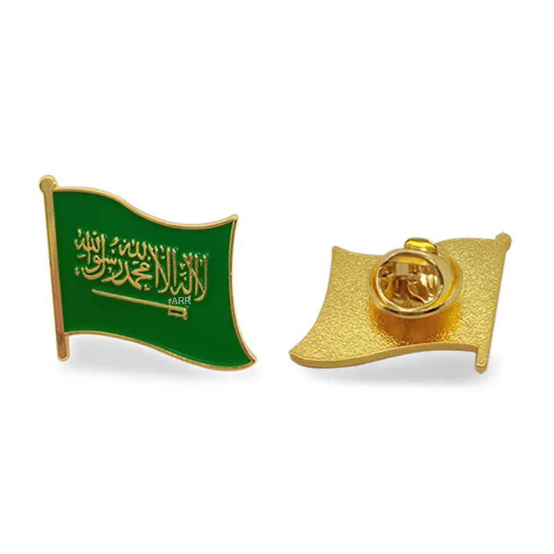 サウジアラビア　国章　ピンバッチ　ゴールド サウジアラビア 国章 ピンバッチ ゴールド - メルカリ
