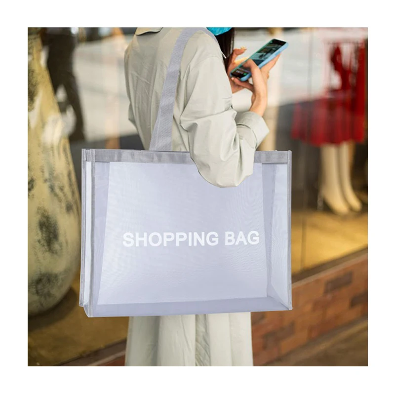Mesh Shopping Bag, Silver