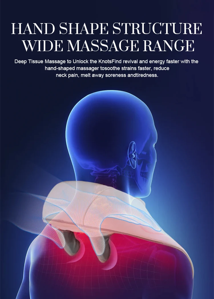 Deep Kneading Neck Handshaped Massager Wireless Shiatsu Electric