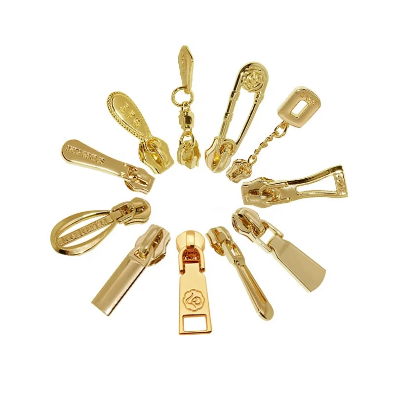 Handbag hardware Design custom logo zipper pull head slider accessories