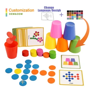 CE CPC New Wooden Color Classification Stacking Cup Game Custom Montessori Educational Toys for Baby Boys and Girls