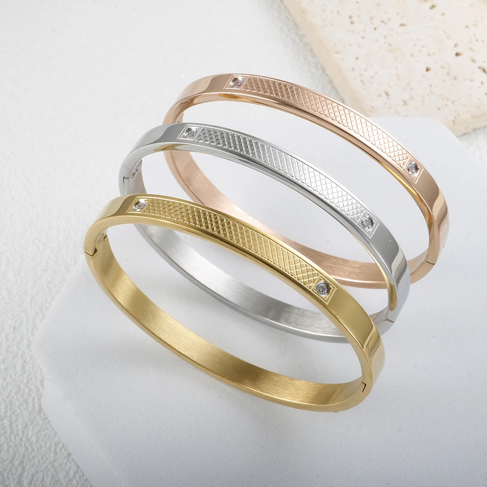 Stainless Steel Bangles for Women Minimalist Jewelry