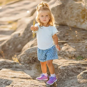 New Arrival Skin-Friendly Cute 100% Cotton Baby Girls Shorts Clothes Polka Dot Elastic Waist Cuffed Hem Children's Pants