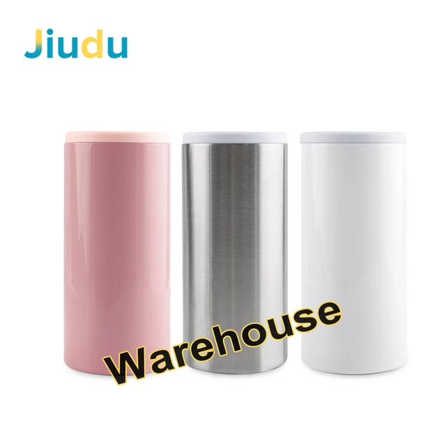 USA Warehouse Stainless Steel Double Wall 12oz 16oz Sublimation Can Cooler Blanks 4 in 1 Beer Cola Slim Can Cooler Holder