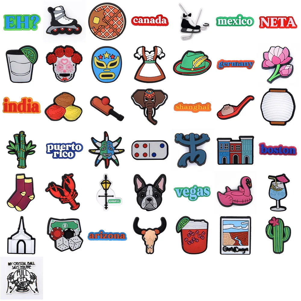 Mexican Croc Shoe Charms Popular Croc Charms Shoe decoration accessories for christmas party gifts