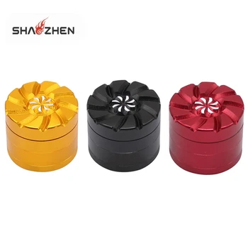Wholesale Hot Selling Aluminum Alloy Cover Carving Herb Grinder 4-Layer Smoking Grinder for Coffee Beans and Spice