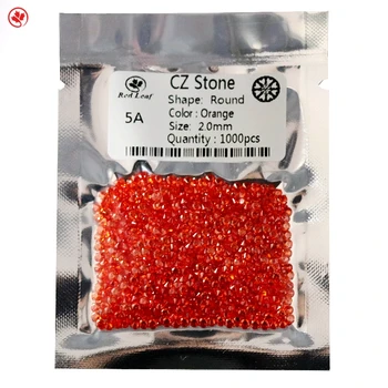 Redleaf gems 5a cubic zirconia price orange color zircon gemstones round shape stones cz diamond