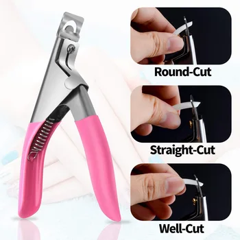 High Quality Professional Nail Art cutter Stainless Steel French Nail Clippers U-shaped Flat Scissors