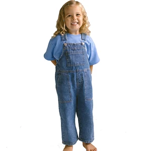 OEM Baby Boy Girl Oversize Blue Denim Jumpsuit Children Suspender Pants 100% Cotton Kid Overalls Jeans