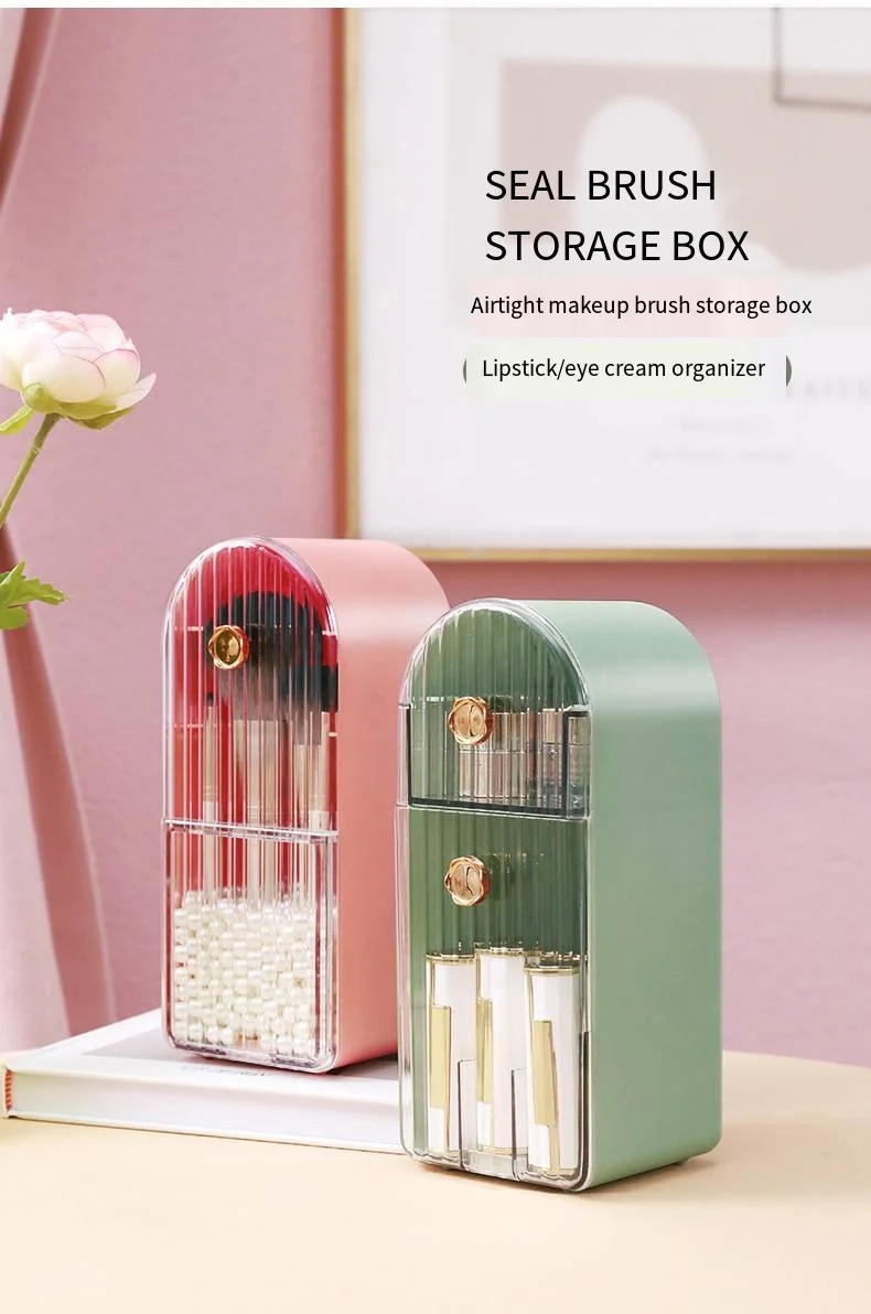 Dustproof makeup brush Eyebrow pencil storage box ins beauty brush tube desktop lipstick organizer box supplier