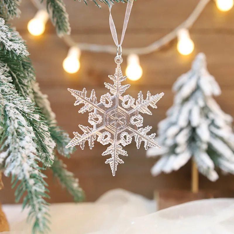Hanging Plastic Clear Acrylic Christmas Snowflake Ornaments For ...