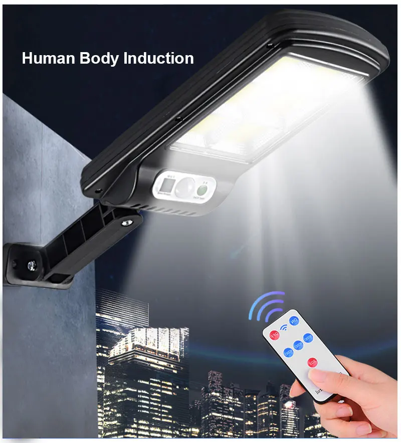 Large Size 8 Sides Small Size 4 Sides Remote Control Strong Light COB Waterproof IP65 Led Solar Street Lamp