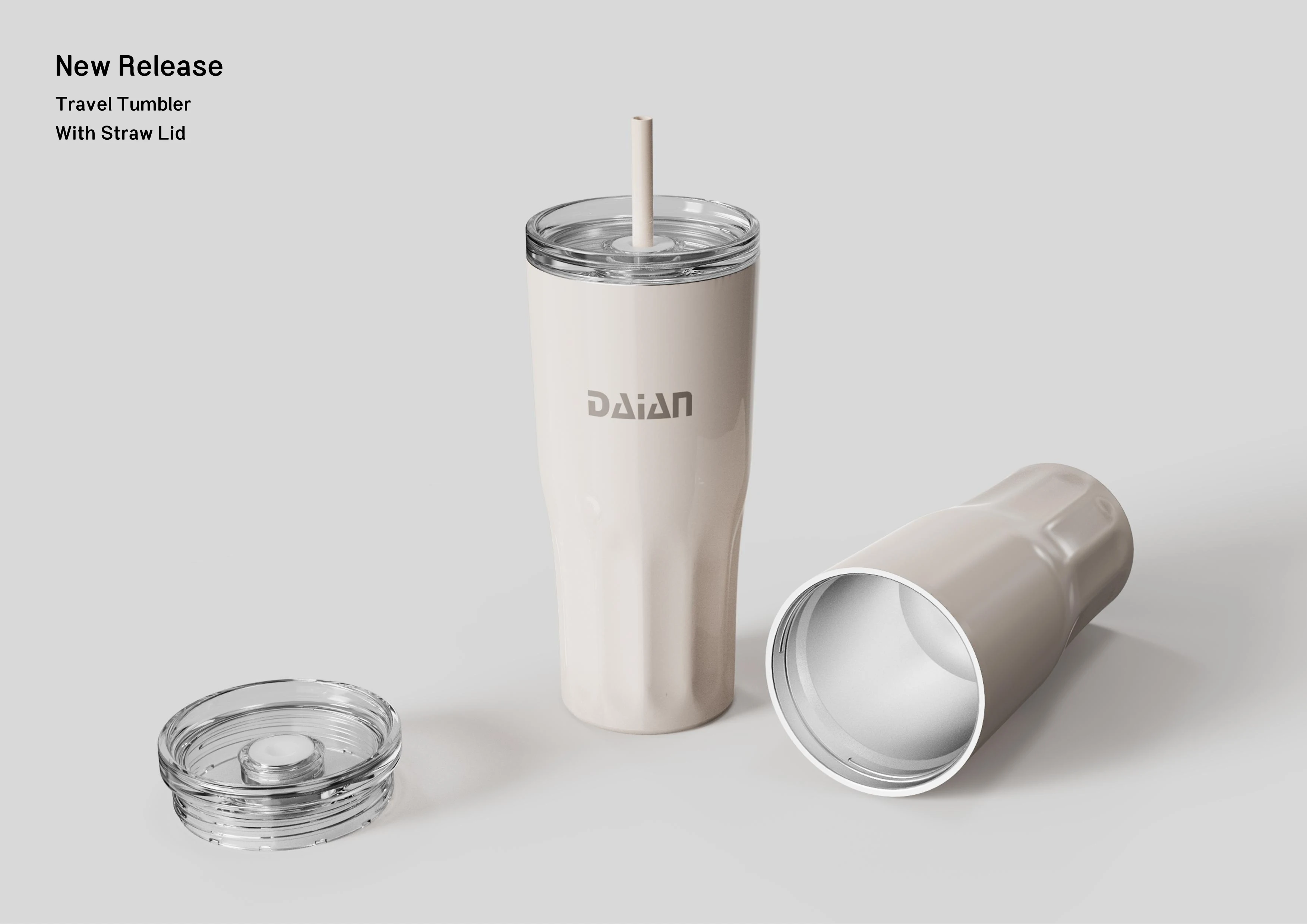 New Design Modern White 20oz Vacuum Travel Tumbler Insulated Beer Mug