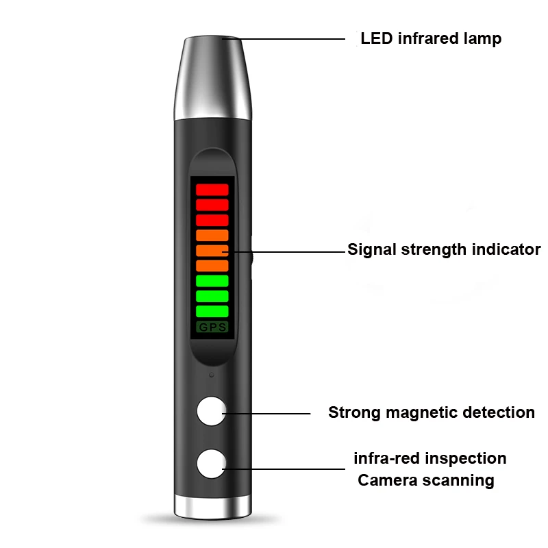 GPS Signal Lens RF Tracker Mini Hidden Camera Detector Portable Lens Finder GSM Spy Bug Detector Pen