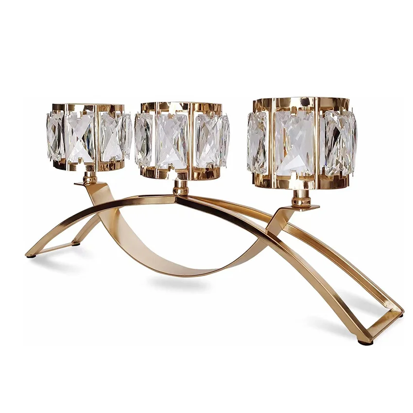 Wholesale Crystal Candle Holder 3arm Crystal Candelabra For Wedding Centerpieces And Home Decor