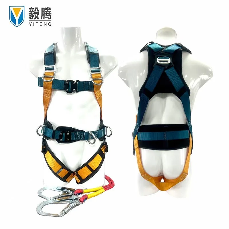 Safety Belt Safety Harness Fall Protection Full Body Roofing Harnesses with Shock Absorbing Lanyard