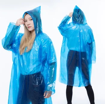 Long and Thick Disposable Poncho Extended Length One-Piece Raincoat for Adult Outdoor Rafting Tourist Attractions