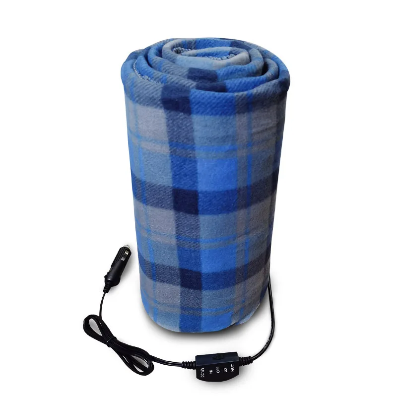 Sojoy Manufacturer Electric Car Blanket Heating Blanket 12 Volt Heated Fleece Travel Throw For