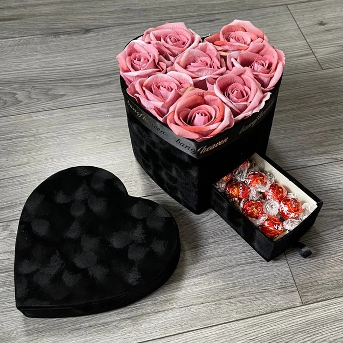 
Роскошная замшевая бархатная упаковочная коробка Dongguan Brivote, Цветочная коробка, бумажная мини-коробка для цветов в форме сердца 
