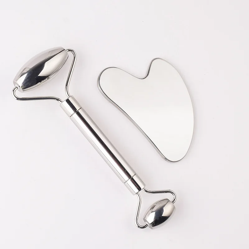 Ролик для массажа лица гуаша набор инструментов индивидуальный металлический массажер из нержавеющей стали